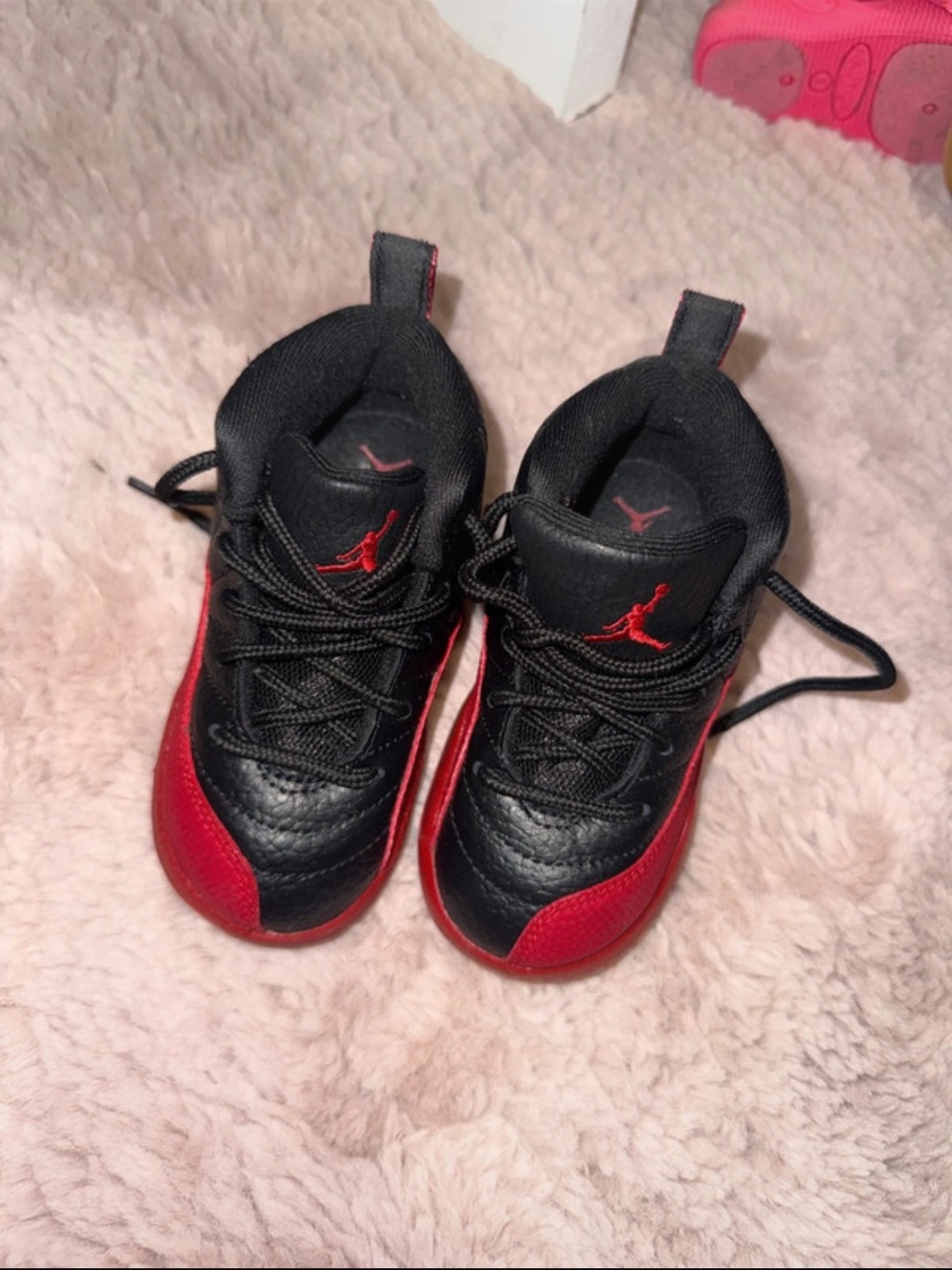 Jordan Kids' Black and Red Low-Top Sneakers